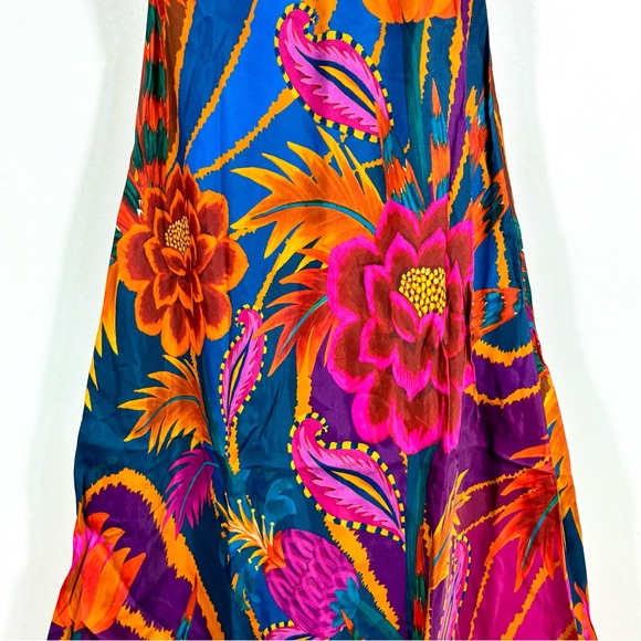Farm Rio Vintage Wave Multicolor Floral Viscose Maxi Dress Small NWT Tropical - Picture 10 of 17